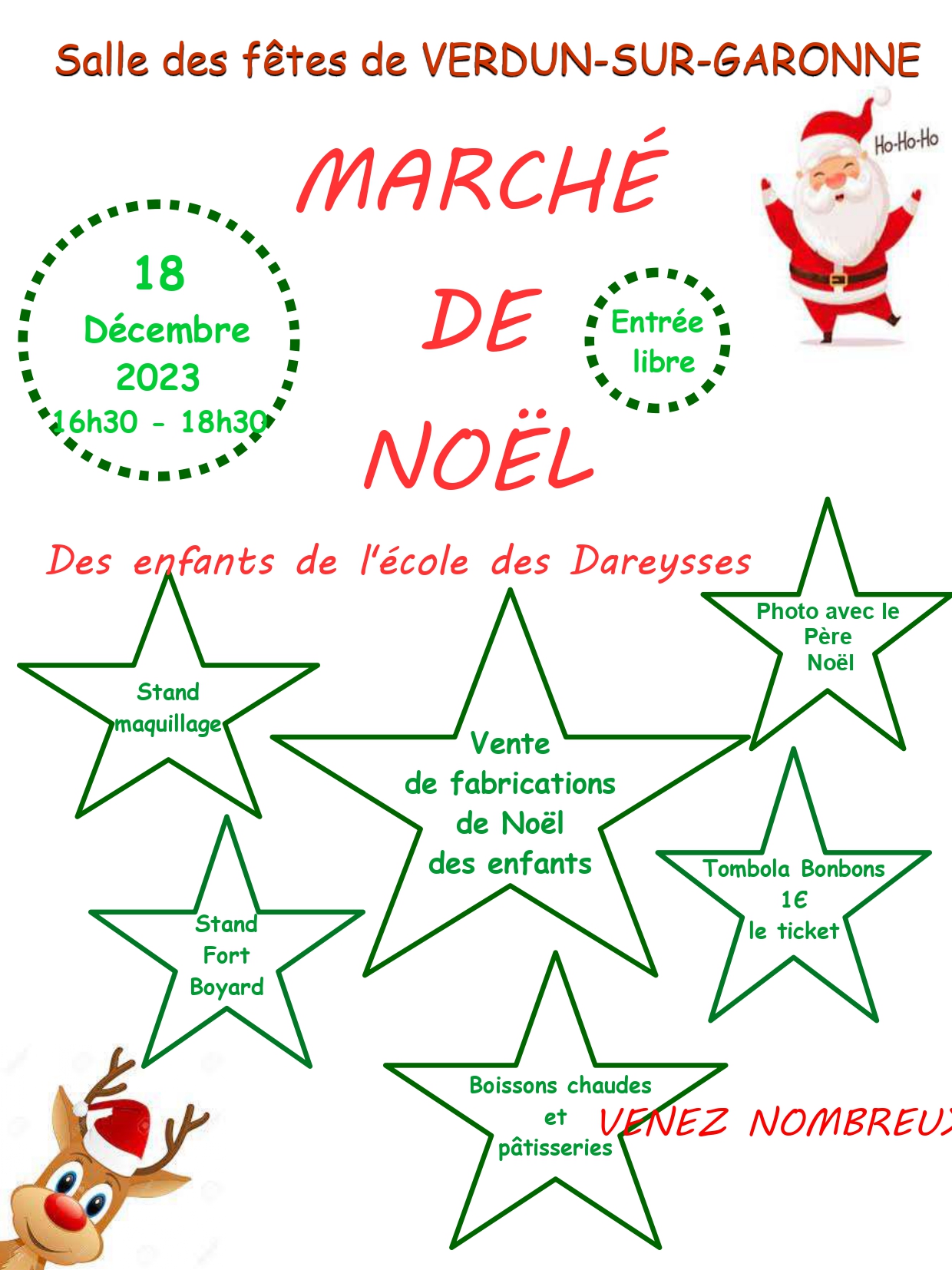 Marché de Noel de l'école des Dareysses VerdunsurGaronne